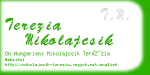 terezia mikolajcsik business card